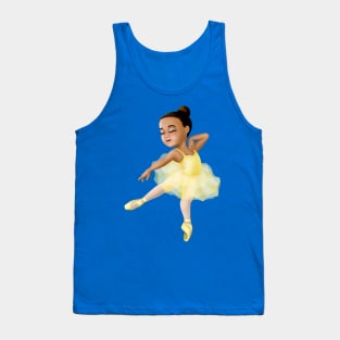 Cute Yellow Ballerina African American Black Girl Dancer Tank Top